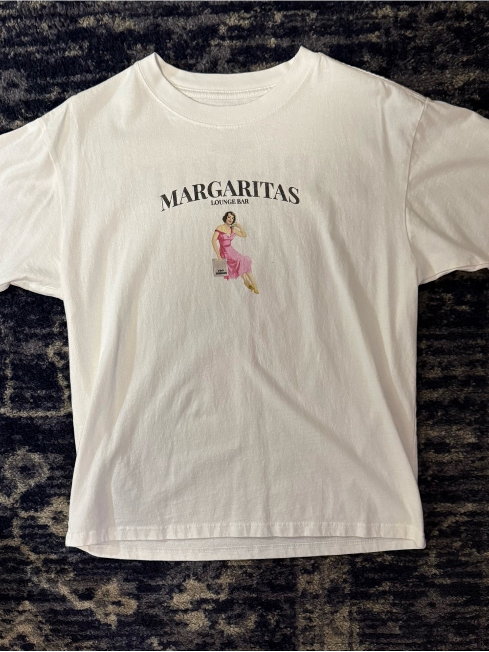 PacSun White Tee with Pink Graphic 'Margaritas'